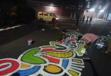 বসন্তের জন্য বোধনের আলপনা