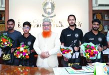 চুয়েট ‘গ্লোবাল স্পেস চ্যালেঞ্জ’ বিজয়ী টিম এসরোকে সংবর্ধনা