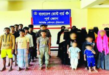 মালয়েশিয়ায় পাচারকালে টেকনাফে ২৮ জন উদ্ধার