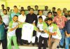শ্রবণ প্রতিবন্ধী খেলোয়াড়দের মাঝে জার্সি বিতরণ