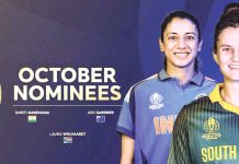 অক্টোবর সেরার লড়াইয়ে লরা-গার্ডনার-মান্ধানা