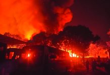 রাজাখালীতে ঝুটের গুদামে আগুন