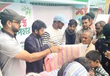 তরুণ সংঘের প্রতিষ্ঠাবার্ষিকীতে শীতবস্ত্র বিতরণ