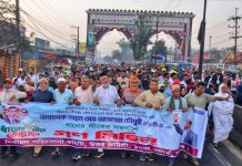 কাট্টলীতে ধানের শীষের পক্ষে মনজুর আলমের নেতৃত্বে গণমিছিল