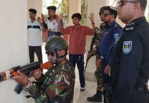 পেকুয়ায় ভোট কেন্দ্রে নিরাপত্তা নিশ্চিতে যৌথ বাহিনীর মহড়া