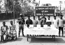 সোনাদিয়ায় জলদস্যুর বোটে অভিযানে ৪ জেলে উদ্ধার,অস্ত্রসহ আটক ৯