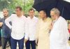 শান্তির হাটে ফুটওভার ব্রিজে জনদুর্ভোগ পরিদর্শনে এমপি এনামুল হক