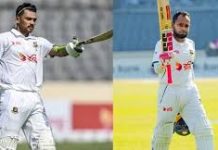 মুশফিককে পেছনে ফেলে রেকর্ড সেঞ্চুরি শান্তর