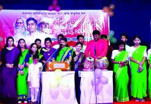 বর্ষণমুখর সন্ধ্যায় রবীন্দ্র-নজরুল সুকান্ত জয়ন্তী উদযাপন