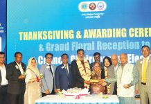 কাউন্সিল চেয়ারপার্সন লায়ন মোসলেহ উদ্দিন আহমেদ অপুকে সংবর্ধনা
