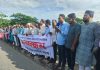 তৈলারদ্বীপ ব্রিজে টোলের নতুন দরপত্র বাতিলের দাবিতে মানববন্ধন