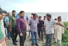 বাঁশখালী উপকূলীয় বেড়িবাঁধ নির্মাণ ও সবুজ বনায়ন পরিকল্পনায় স্থান পরিদর্শন