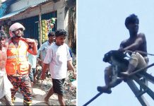 ৪ লাখ ভোল্টের টাওয়ারের চূড়ায় যুবক, এরপর যা হলো