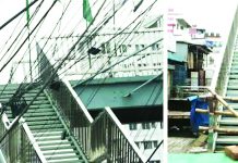 নিরাপদ পারাপারের ফুট ওভারব্রিজে বিদ্যুতের ঝুঁকি