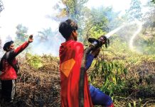 ইন্দোনেশিয়ার দাবানল নেভাতে কিশোর সুপারম্যান