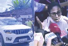 মমতার গাড়িতে হামলা, ছোড়া হল পাথর, কাদা, জুতা