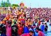 অশ্রুসজল চোখে দেবী দুর্গাকে বিদায়