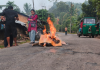 রাঙামাটিতে সড়কে আগুন জ্বালিয়ে বিক্ষোভ, খাগড়াছড়ির সঙ্গে বন্ধ যান চলাচল
